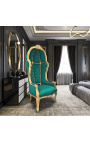 Гранд швейцара в стиле барокко кресло бордового бархат и золото дерева