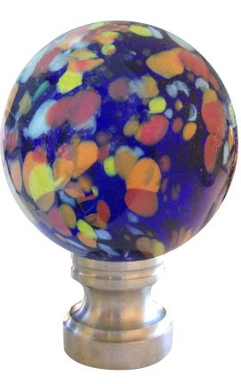Μπάλα από φυσητό γυαλί για κάγκελο πολύχρωμο μπλε στυλ Murano