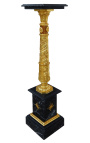 Empire Style Black Marmeren kolom met vergulde brons
