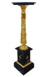 Empire style black marble column with gilded bronze - 1