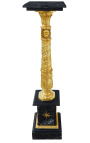 Empire Style Black Marble-kolonne med forgylt bronse