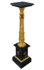 Empire Style Black Marmeren kolom met vergulde brons