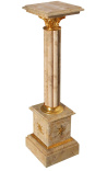 Коринфская колонна из бежевого мрамора с позолоченной бронзой в стиле ампир