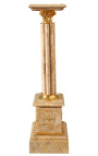 Coluna coríntia em mármore bege com bronze dourado estilo Império