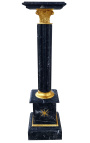 Corinthian column in black marble with gilded bronze in Empire style