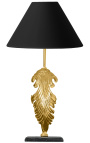 Lampă de masă cu bază de marmură neagră din bronz aurit