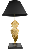 Tischlampe mit Sockel aus vergoldeter Bronze und schwarzem Marmor