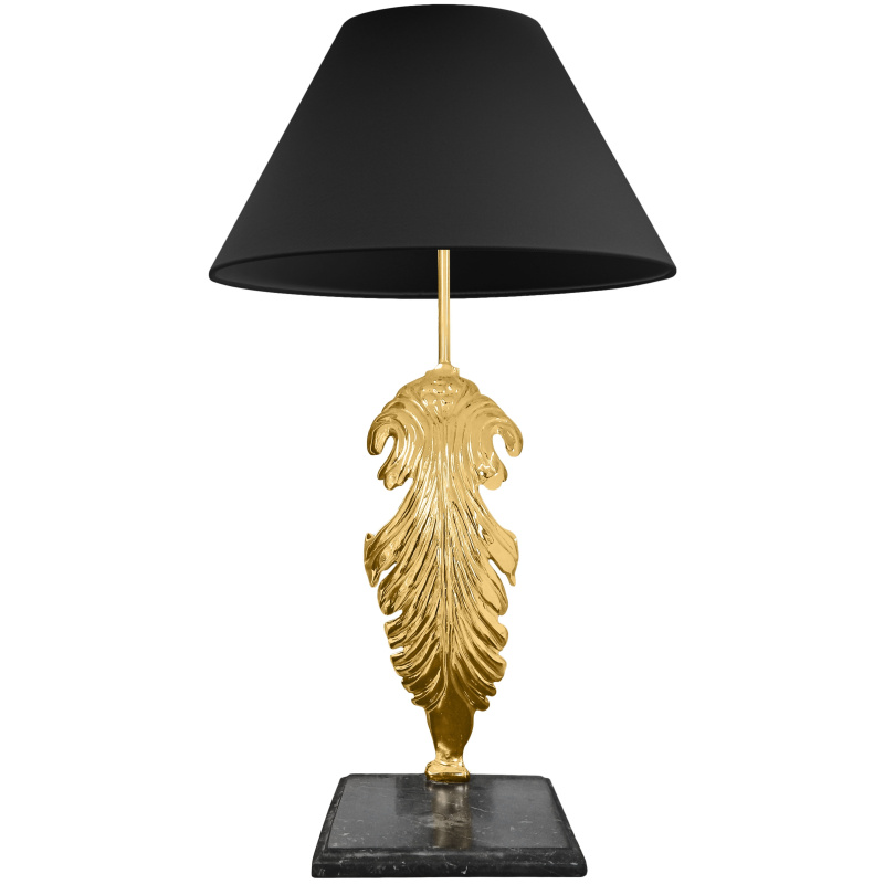 Gilded Bronze Black Marble Base, Table Lamp Bronze
