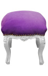 Respaldo barroco Louis XV terciopelo púrpura y madera de plata