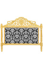 Lit Baroque tissu motifs floraux blanc et bois doré