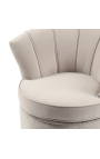 Art Deco design tulip armchair "Hestia" in beige velvet
