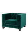 Art Deco design "Phebe" armchair in green velvet