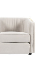 Art Deco design "Leto" armchair in beige velvet