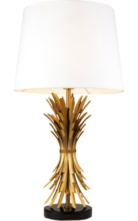 Lampada "Hera" in metallo color ottone con base nera