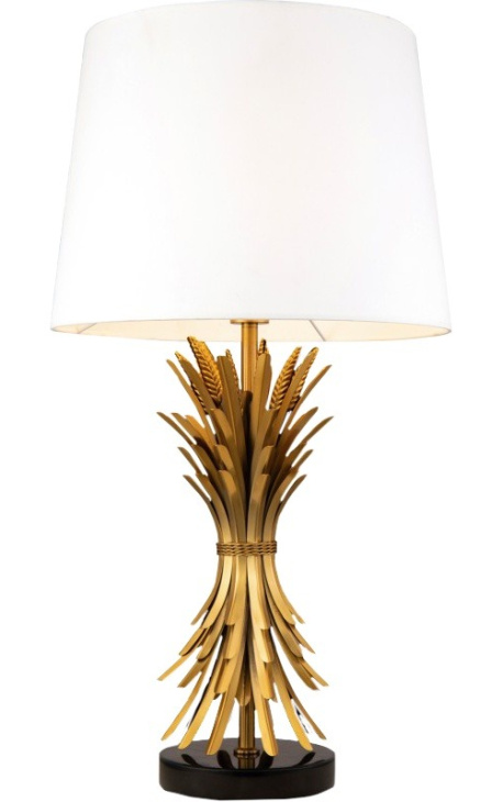 "Hera" lamp in brass-metaal met zwarte basis