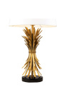 "Hera" lamp in brass-colored metal with black base