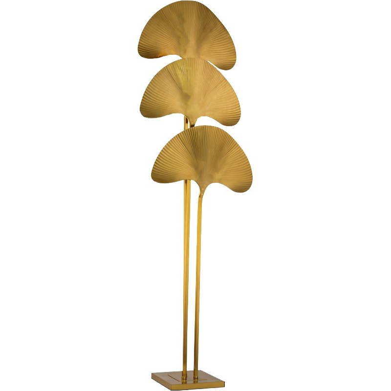 Ginkgo Floor Lamp In Brass Colored Metal Art Deco Inspiration Brass Colored Metal Art Deco Inspiration, Metal Art Lamps