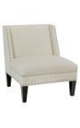Art Deco design "Ariana" reading armchair in beige linen