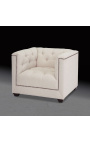Art Deco design "Morina" armchair in beige linen