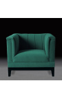 Art Deco design "Guerico" armchair in green velvet