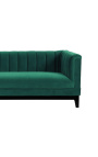 3-seater "Guerico" Art Deco design sofa in green velvet