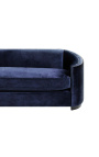 3-seater "Anteos" sofa with Art Deco design basket in blue velvet