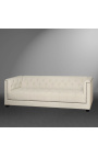 3-seater "Morina" sofa design Art Deco in beige linen