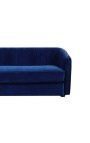 3-seater "Leto" sofa design Art Deco in blue velvet