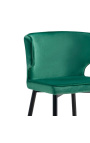 "Alia" design dining chair in green velvet with black legs
