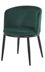Design "Siara" dining chair in green velvet with black legs