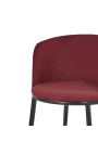Design "Siara" dining chair in burgundy velvet with black legs