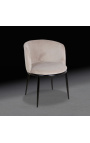 Design "Siara" dining chair in beige velvet with black legs