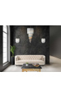 Grande lampadario a cascata "Thyas" in metallo argentato con pendagli in vetro
