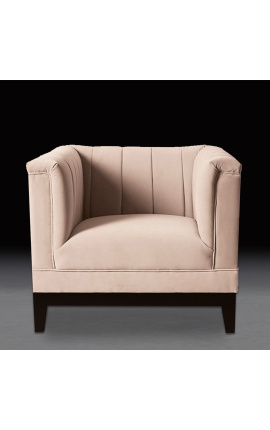 Кресло "Guerico" в стиле ар-деко из розового бархата