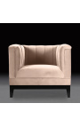 Art Deco design "Guerico" armchair in pink velvet
