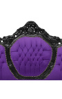 Barockes Sofa aus violettem Samt und schwarz lackiertem Holz