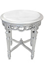 Prekrasan cvjetni stol od srebrnog drveta od bijelog mramora u stilu Luja XVI