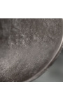 Taula de menjador "Helix" d'alumini i acer color plata amb sobre de vidre