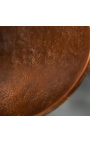 Трапезна маса "Helix" от алуминий и стомана в цвят мед със стъклен плот