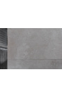 Стол обеденный "Атлантис" черная сталь и бетонная серая керамическая столешница 180-220-260