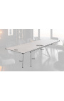 "Atlantis" eten tafel zwart staal en beton grijze keramiek top 180-220-260