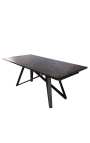 "Atlantis" dining table black steel and graphite ceramic top 180-220-260