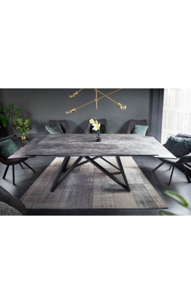 &quot;Slovenčina&quot; jedálenský stôl čierna oceľ s lávou vyzerajú keramické top180-220-260