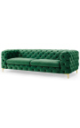 3 sedadla "Česká republika" design pohovky Art Deco ve smaragdově zeleném sametu