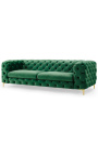 3-scaun "Rea" design de canapea Art Deco în velvet verde