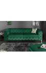 Sofà de 3 places "Rhea" de disseny Art Déco Chesterfield de vellut verd maragda