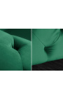 3-sædersæde "Rhea" sofa designArt deco i smaragdgrøn fløjl
