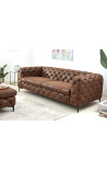 3-sittplats Rhea soffdesignArt Deco i suede choklad färg tyg