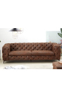 3-miestny "Všeobecný" sofa dizajnArt Deco v suede čokoládová farba tkanina