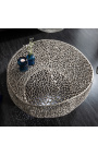 Apvalus "Koris" kavos stalas iš plieno ir sidabro metalo 80 cm